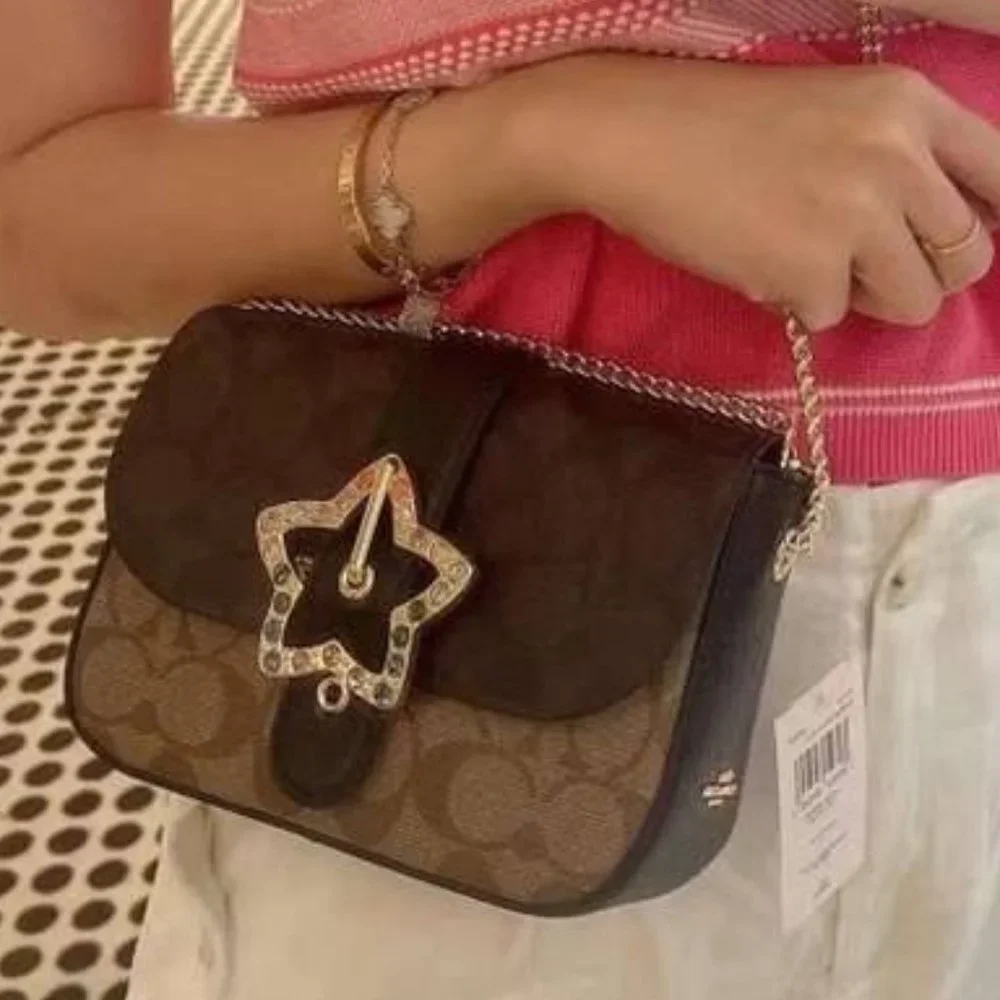 NWT COACH C7013 Gemma Crossbody In Blocked Signature Canvas With Star Buckle - Picture 15 of 16